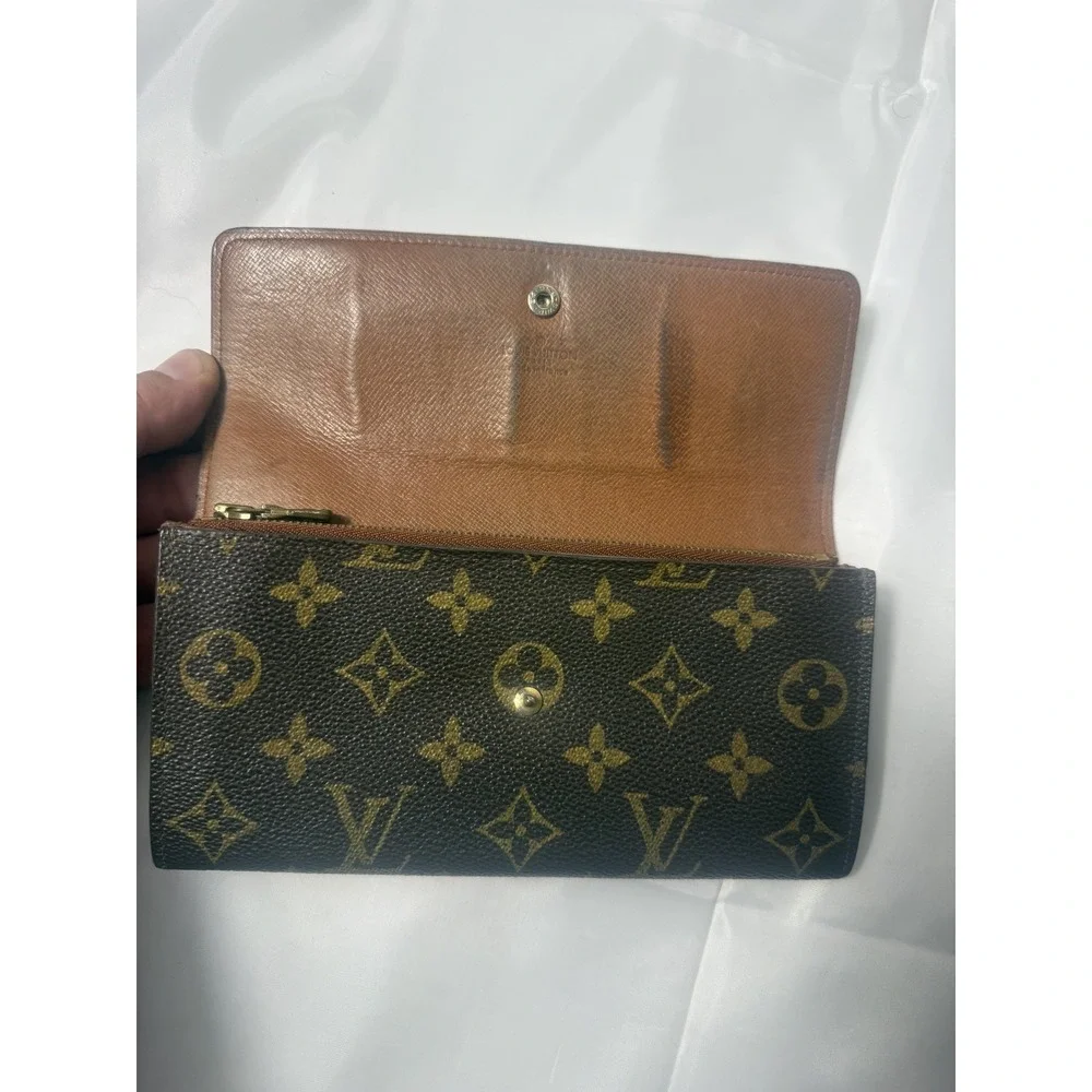 Louis Vuitton M61734 Monogram Canvas Long Wallet in‎ Brown
